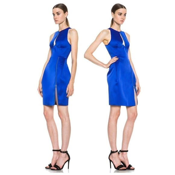 DION LEE Cobalt Blue Radius Poly Cutout Sleeveless Sheath Mini Dress Siz… - Picture 12 of 12